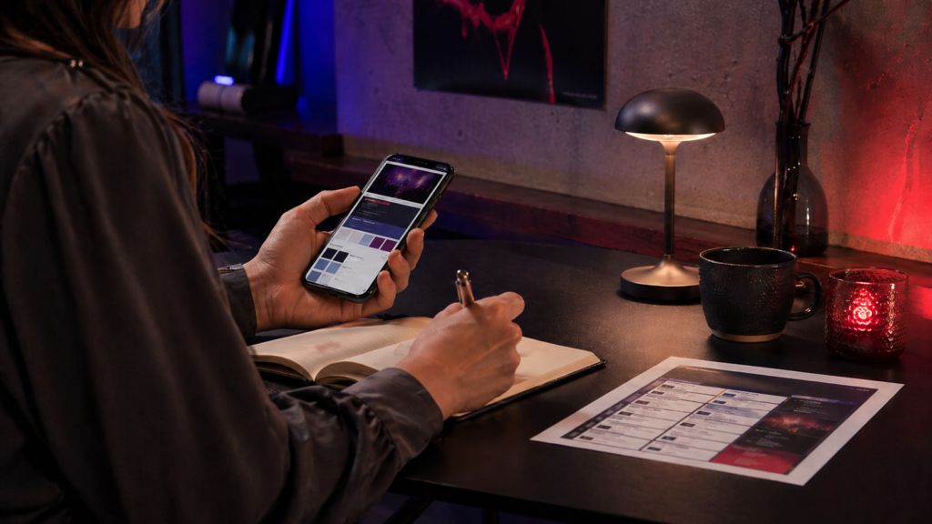 ゴブリン来日2026の公演情報を確認しながらノートに準備内容を書き込む女性音楽ファン