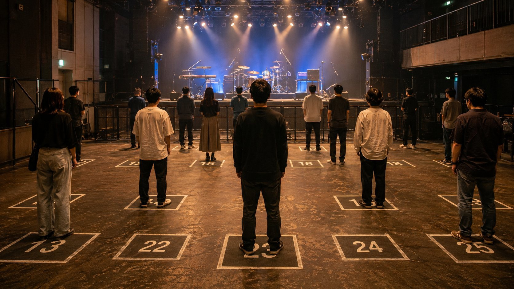 立ち位置指定とは何かを示すライブ会場の立見エリア